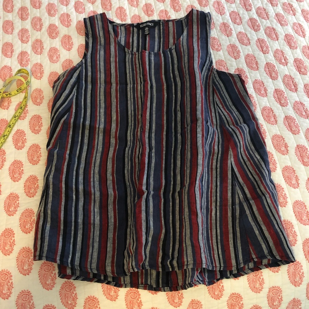 ELLEN TRACY Linen Sleeveless Top-S